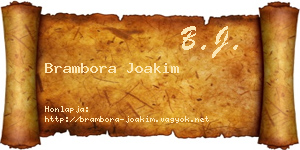 Brambora Joakim névjegykártya